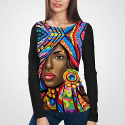 3D дамска блуза с дълъг ръкав 7279