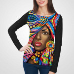 3D дамска блуза с дълъг ръкав 7279