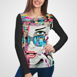 3D дамска блуза с дълъг ръкав 7280
