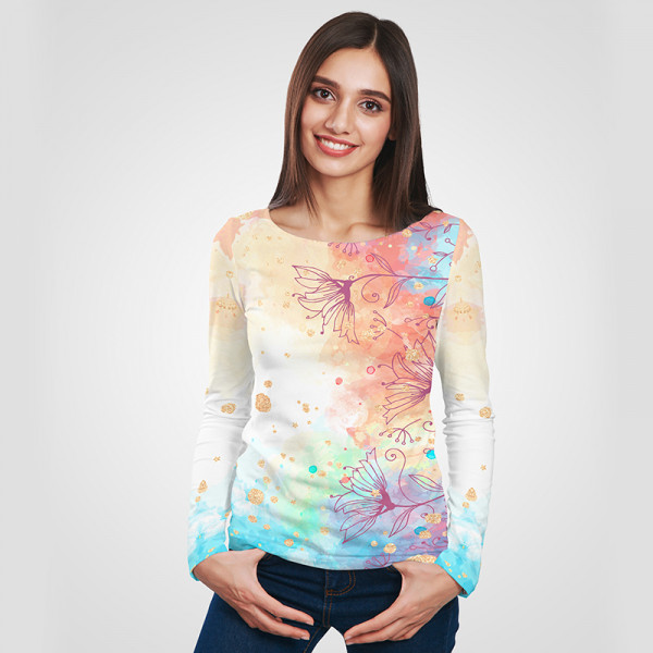 3D дамска блуза с дълъг ръкав 7294
