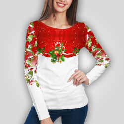 Коледна дамска блуза с дълъг ръкав 9335