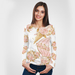 3D дамска блуза с дълъг ръкав 7268