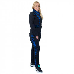 Спортен дамски комплект в черно и синьо