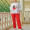 Спортен дамски комплект Силвана в червен цвят