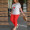 Спортен дамски комплект Анабела в червен цвят