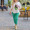 Спортен дамски комплект Сесилия в зелен цвят