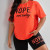 Дамски спортен комплект Nope в черно и оранжев неон