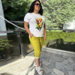 Спортен дамски комплект с 7/8 панталон Colorful flower 13815