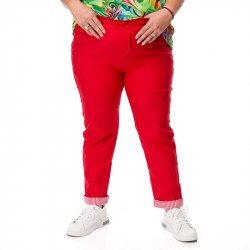 Комфортен макси панталон в червен цвят