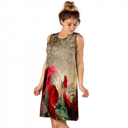 Лятна дамска рокля с 3D принт 12473