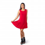 Разпродажба Удобна и практична дамска рокля с харбале в цвят червен