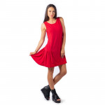 Разпродажба Удобна и практична дамска рокля с харбале в цвят червен