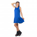 Разпродажба Удобна и практична дамска рокля с харбале в синьо