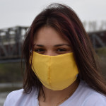 Трипластова едноцветна маска за лице с моден дизайн Yellow