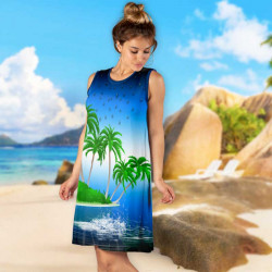Разпродажба Лятна дамска рокля с 3D принт 8342