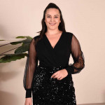 Ефектна дамска макси официална рокля Стела в черен цвят