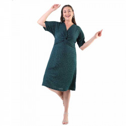 Ефектна дамска макси рокля Дара в маслено зелен цвят