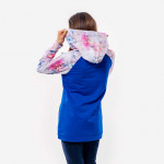 Дамска туника-суитшърт с реглан ръкав цвят синьо