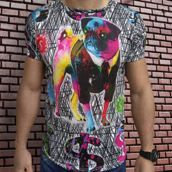 Мъжка спортна тениска 3D ''Rich dog''