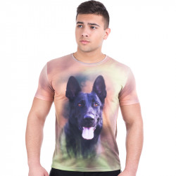 Мъжка спортна тениска 3D ''Black dog'' 4473