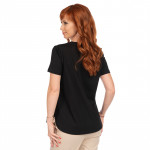 Дамскa едноцветна тениска в черен цвят