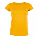 Едноцветна дамска тениска в яркожълт цвят