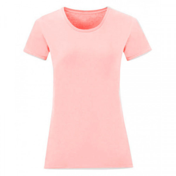 Едноцветна дамска тениска в розов цвят