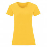 Едноцветна дамска тениска в жълт цвят