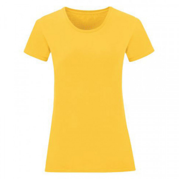 Едноцветна дамска тениска в жълт цвят