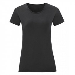 Едноцветна дамска тениска в черен цвят