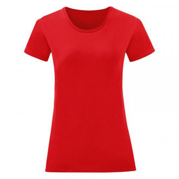 Едноцветна дамска тениска в червен цвят
