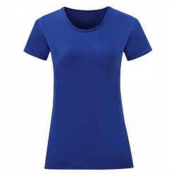 Едноцветна дамска тениска в син цвят
