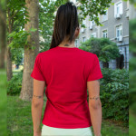 Дамска изчистена тениска - червена