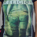 Дамска тениска - черна с щампа Religion