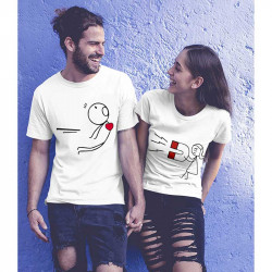 Комплект тениски за влюбени двойки Привличане 12181