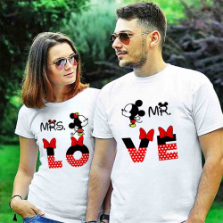 Комплект тениски за влюбени двойки Mrs. and Mr. Love 12198