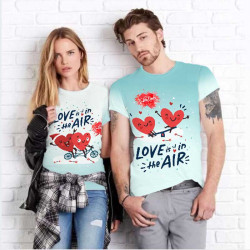 Комплект тениски за влюбени двойки Сърца 12205