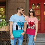 Комплект тениски за влюбени двойки Дървото на любовта 12206