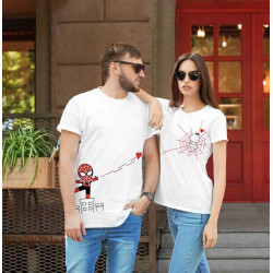 Комплект тениски за влюбени двойки Любовна паяжина 12188