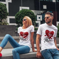 Комплект тениски за влюбени двойки Сърца 12571
