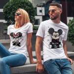 Комплект тениски за влюбени двойки Мини и Мики Маус 8658