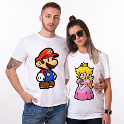 Комплект тениски за влюбени двойки Марио и Принцеса Пиич 8660