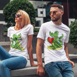Комплект тениски за влюбени двойки Динозавър 8675