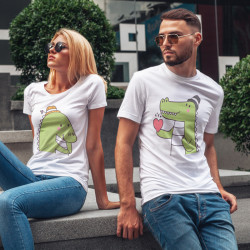 Комплект тениски за влюбени двойки Крокодил 8677