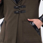 Елегантно дамско палто с качулка есен - зима Маги - Кафяво
