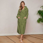 Хавлиен халат за баня -MAER- цвят Тъмнозелен