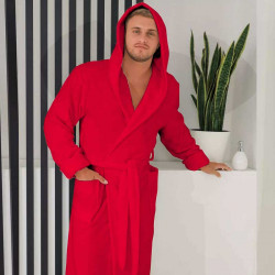 Луксозен хавлиен халат за баня - MAER цвят бордо