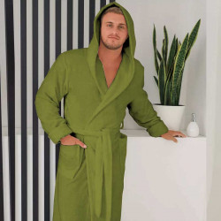 Луксозен хавлиен халат за баня - MAER цвят Зелен глог