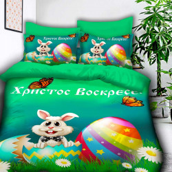 3D луксозен спален комплект Великденски заек 10183