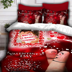3D Луксозен спален комплект с романтичен принт и Ваша снимка 12092
